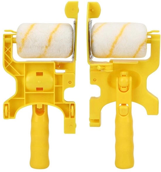 Strumento per verniciare multifunzionale - Rullo di finitura - Pennello - Rullo per taglio di angoli - Spazzola portatile - Materiale di alta qualità in plastica - Kit per la pittura