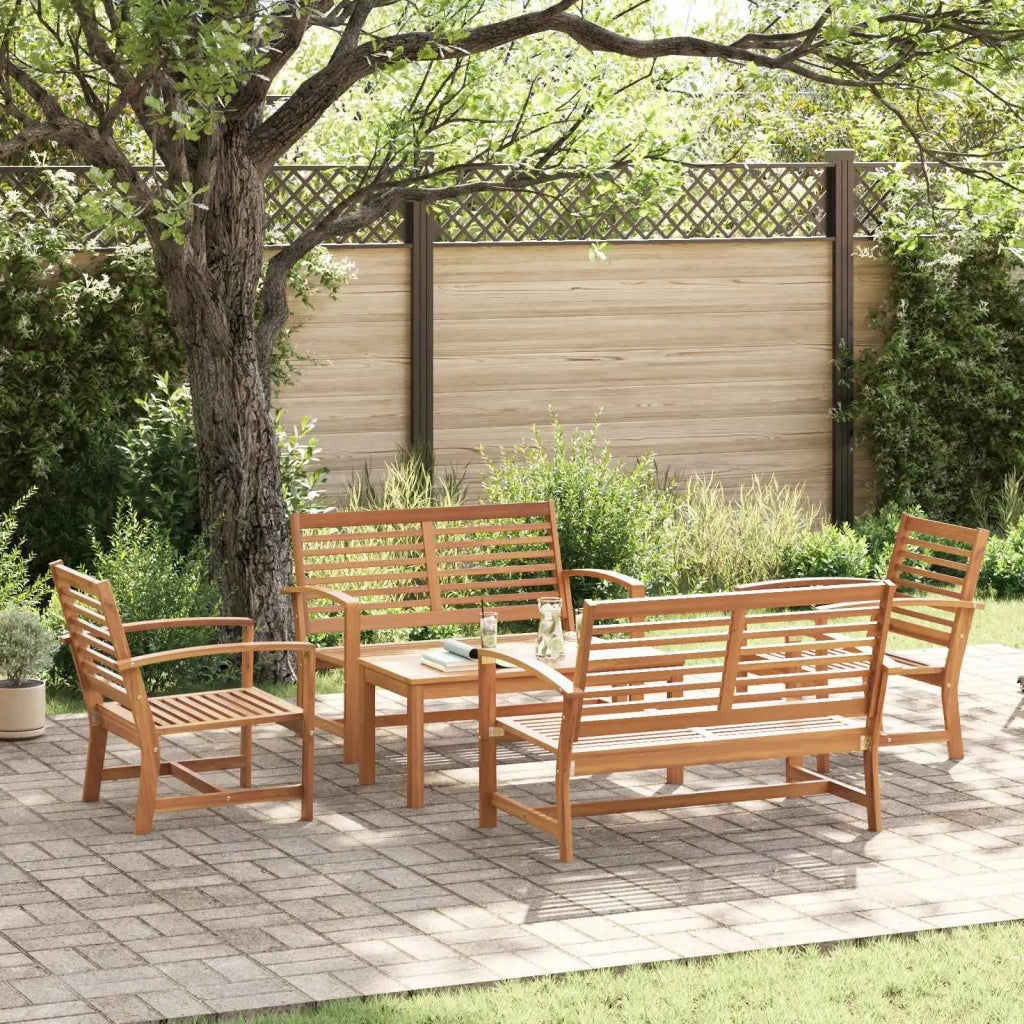 Set Divano da Giardino 5 pcs Naturale Legno di teak solido 3356858