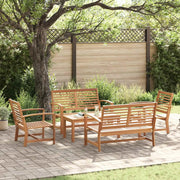 Set Divano da Giardino 5 pcs Naturale Legno di teak solido 3356858