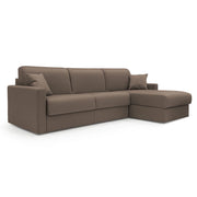 Chris Divano letto angolare 5 posti in tessuto impermeabile T13 248 cm Sinistro (mat. 120x197) marrone