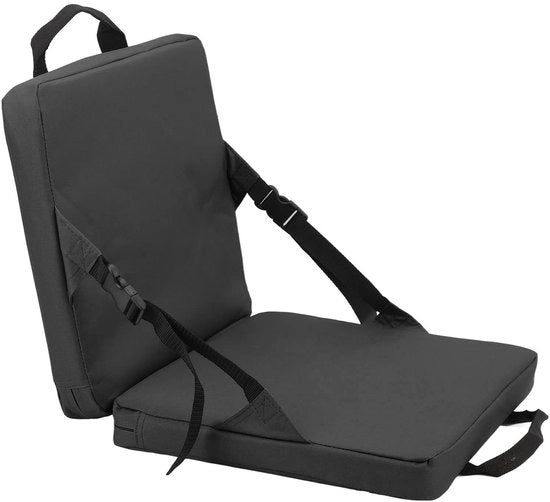 Cuscino per Sedia Portatile - Alta Schiena - Ripiegabile - 600D Duraturo - Con Tasca di Ripostiglio - Resistente ai Sfregamenti - Cuscino da Sedia
