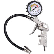 Trade Shop - Pistola Manometro Per Gonfiaggio Misura Pressione Gomme Auto Moto Bici Psi/bar Tubo 30cm -