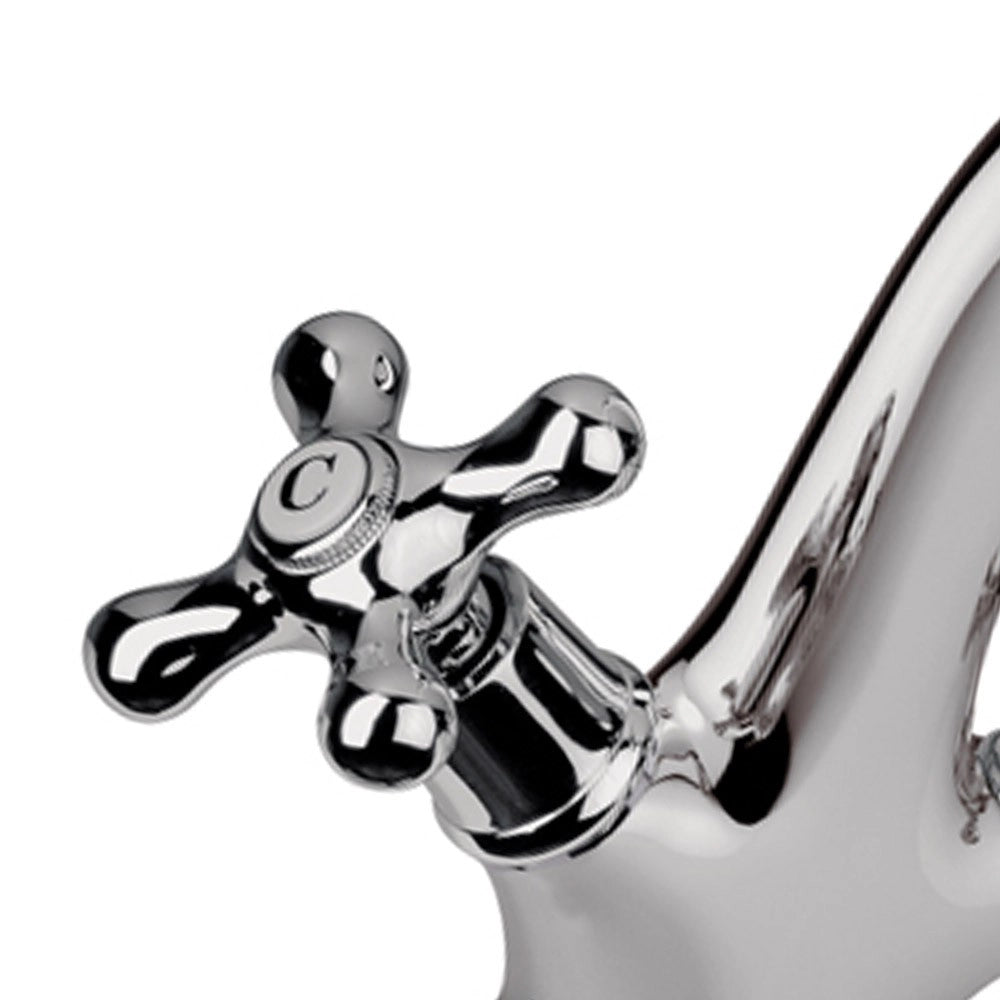 Rubinetto monoforo lavabo in stile retro con scarico click clack liberty