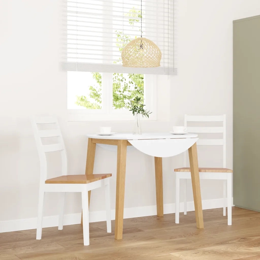 Sedie da Pranzo 2 pz | Sedie da cucina Bianche in Legno Massello di Hevea