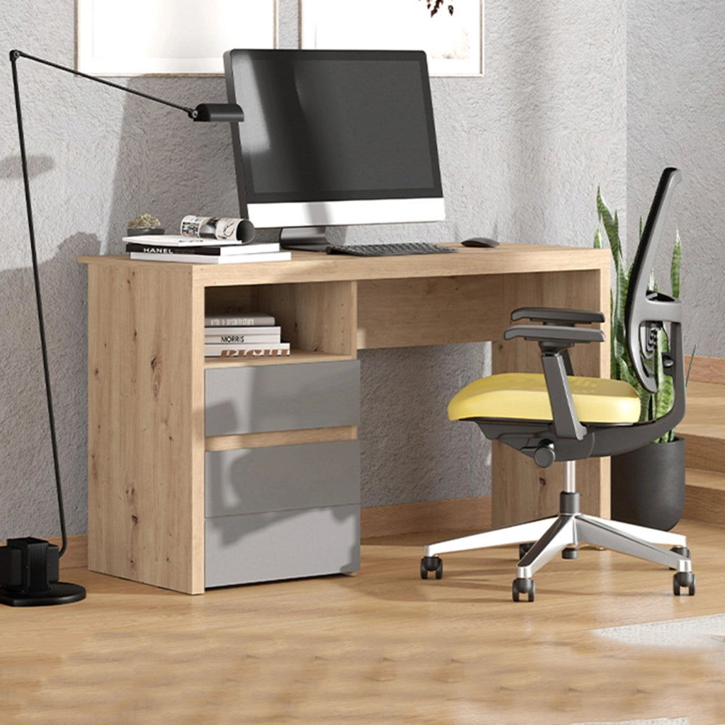 Flam, Scrivania 2 Cassetti, 127x52x77h cm Marrone Rovere Nodi