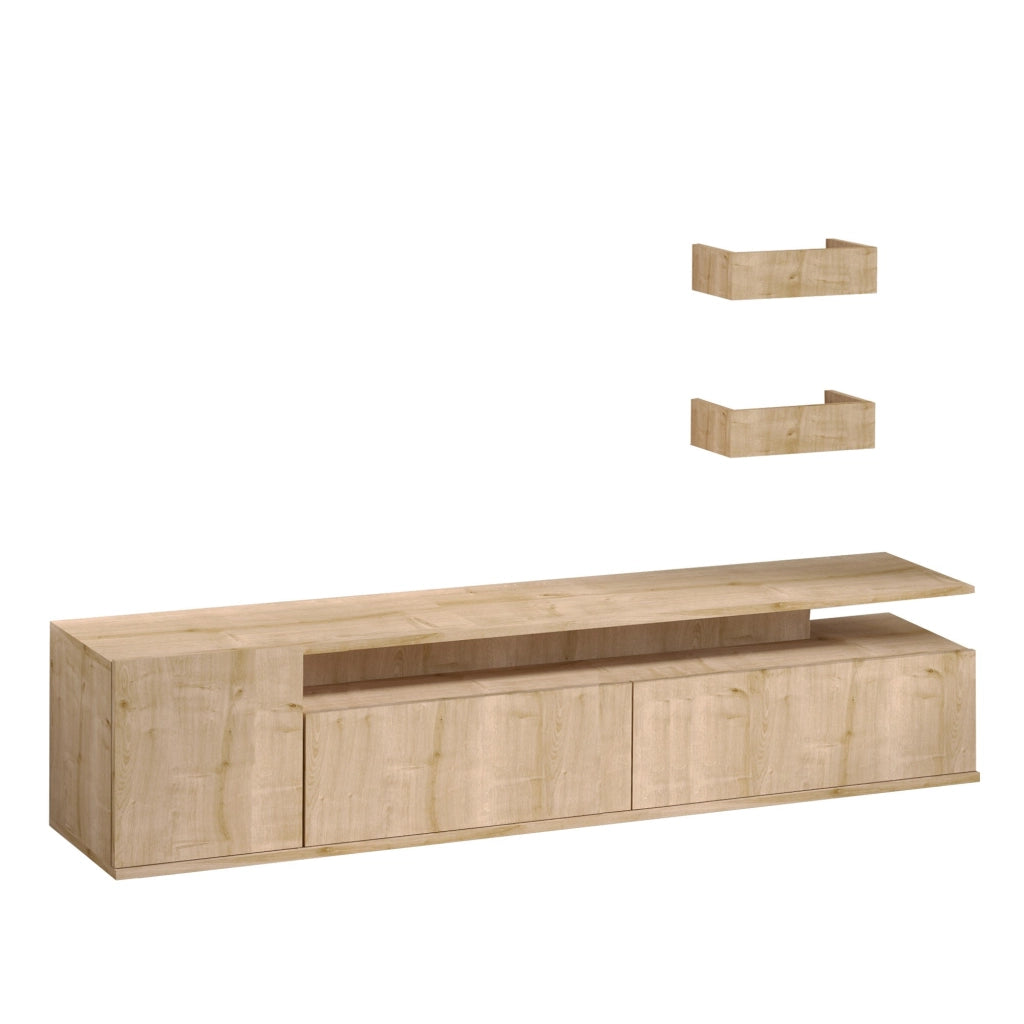 Porta TV in legno "Alika" - 180 x 35 x 45 cm - Rovere
