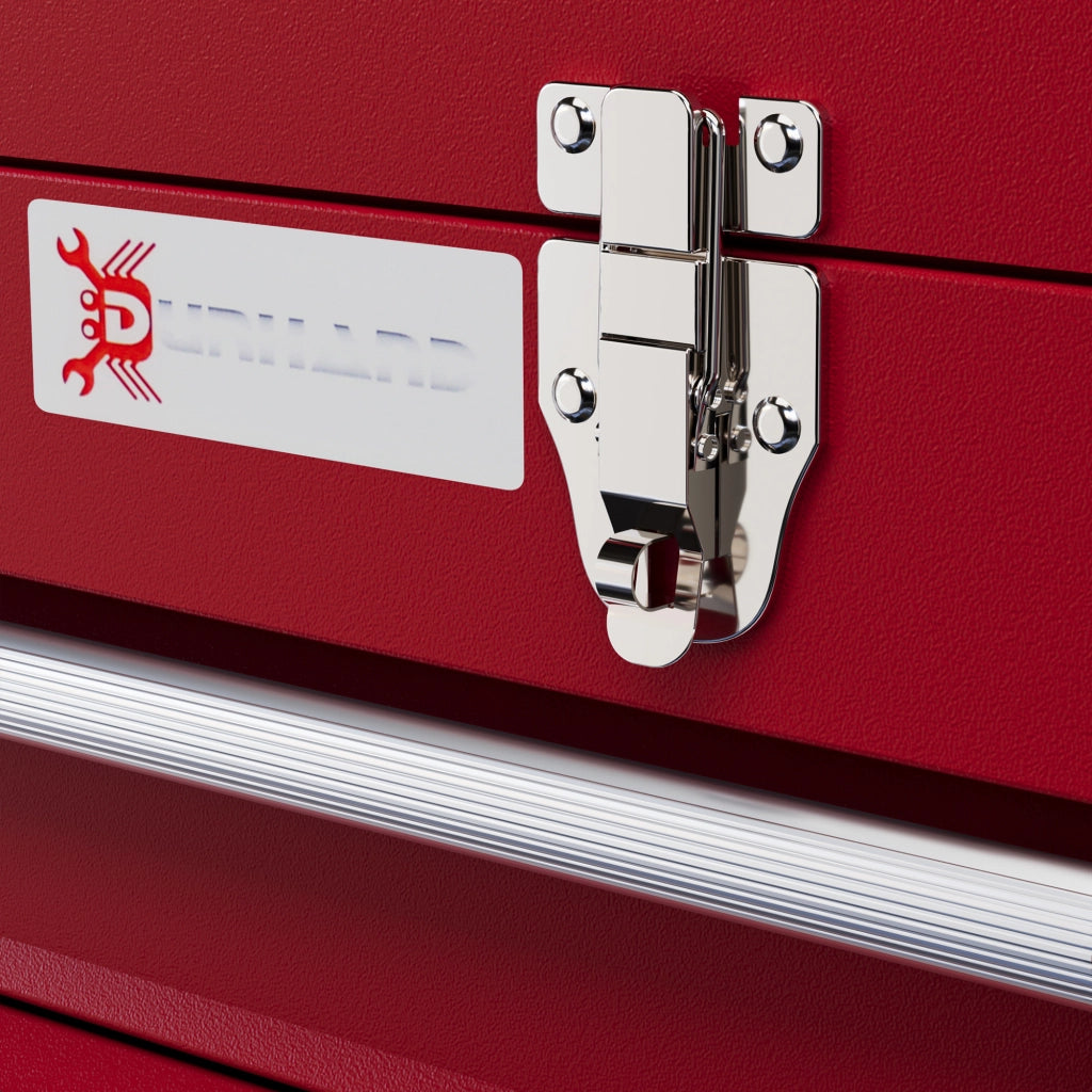 Cassetta Portautensili Vuota 51x22x32 cm Rossa in Acciaio con 3 Cassetti, Vano Superiore e Serratura