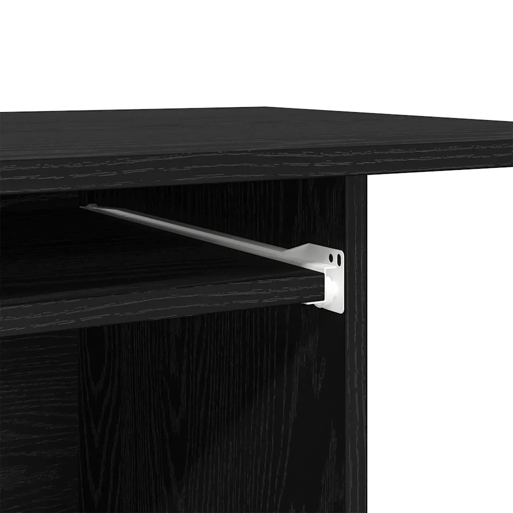 Scrivania per computer Rovere Nero 80x50x75 cm in Legno Multistrato 862500