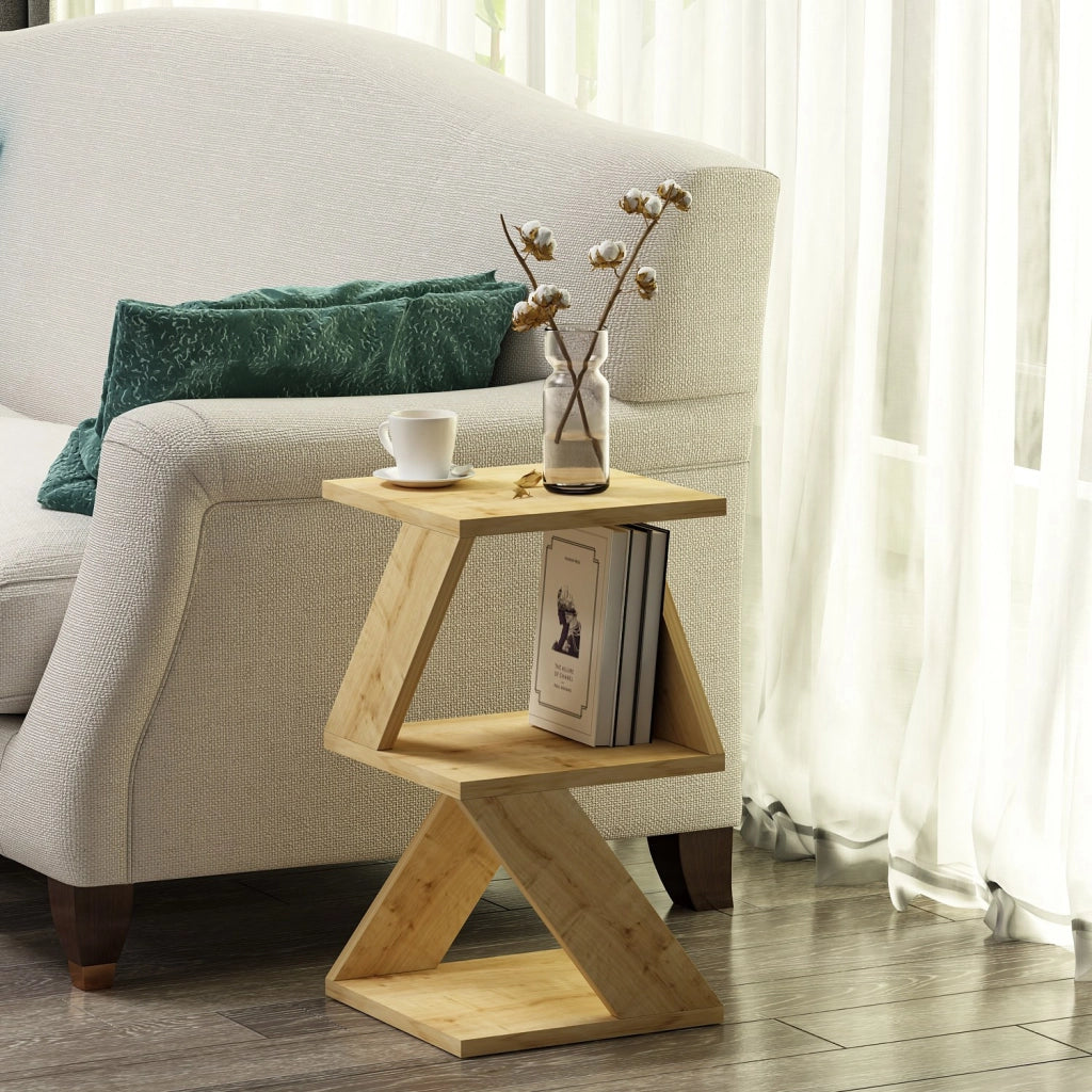 Tavolino laterale in legno "Albeni" - 30 x 30 x 50 cm - Rovere Zaffiro