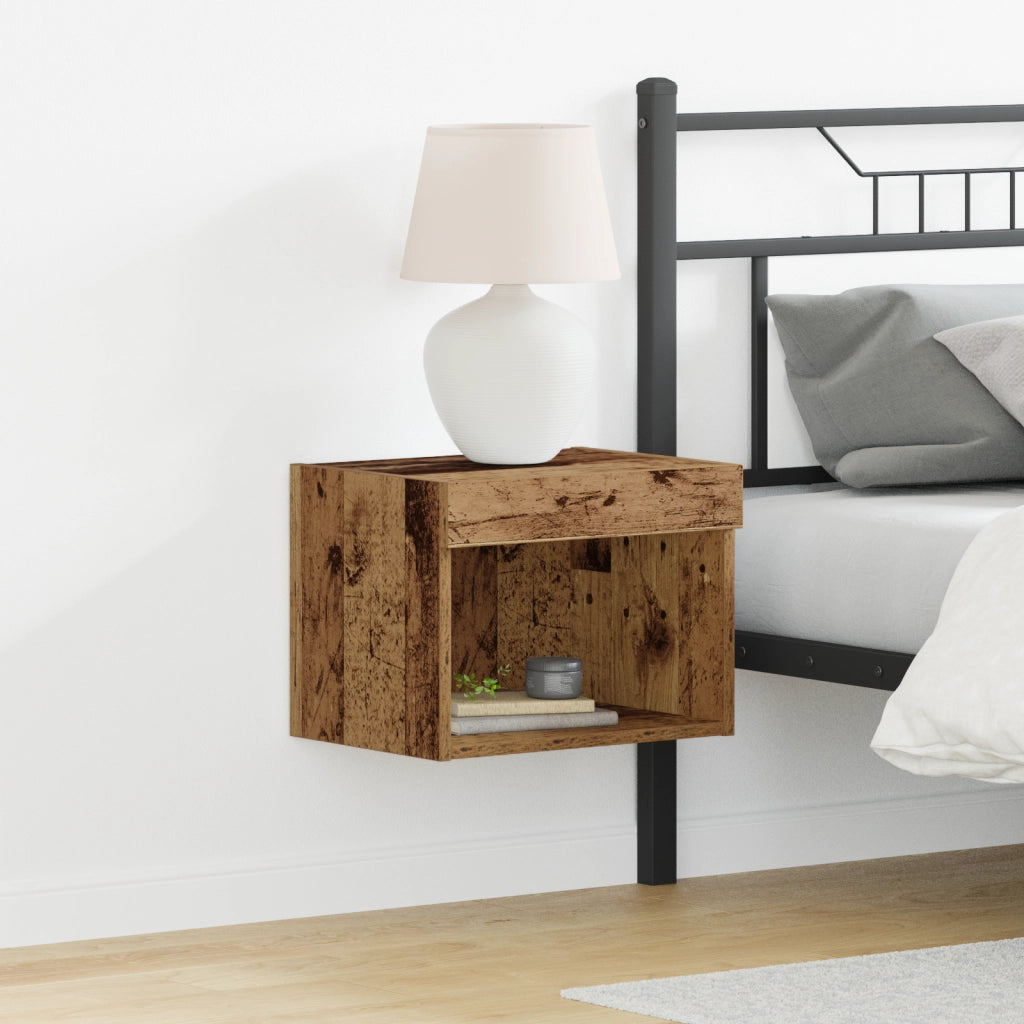 Armadi a muro  con luci LED 2 pezzi in legno vintage 40x30x30 cm