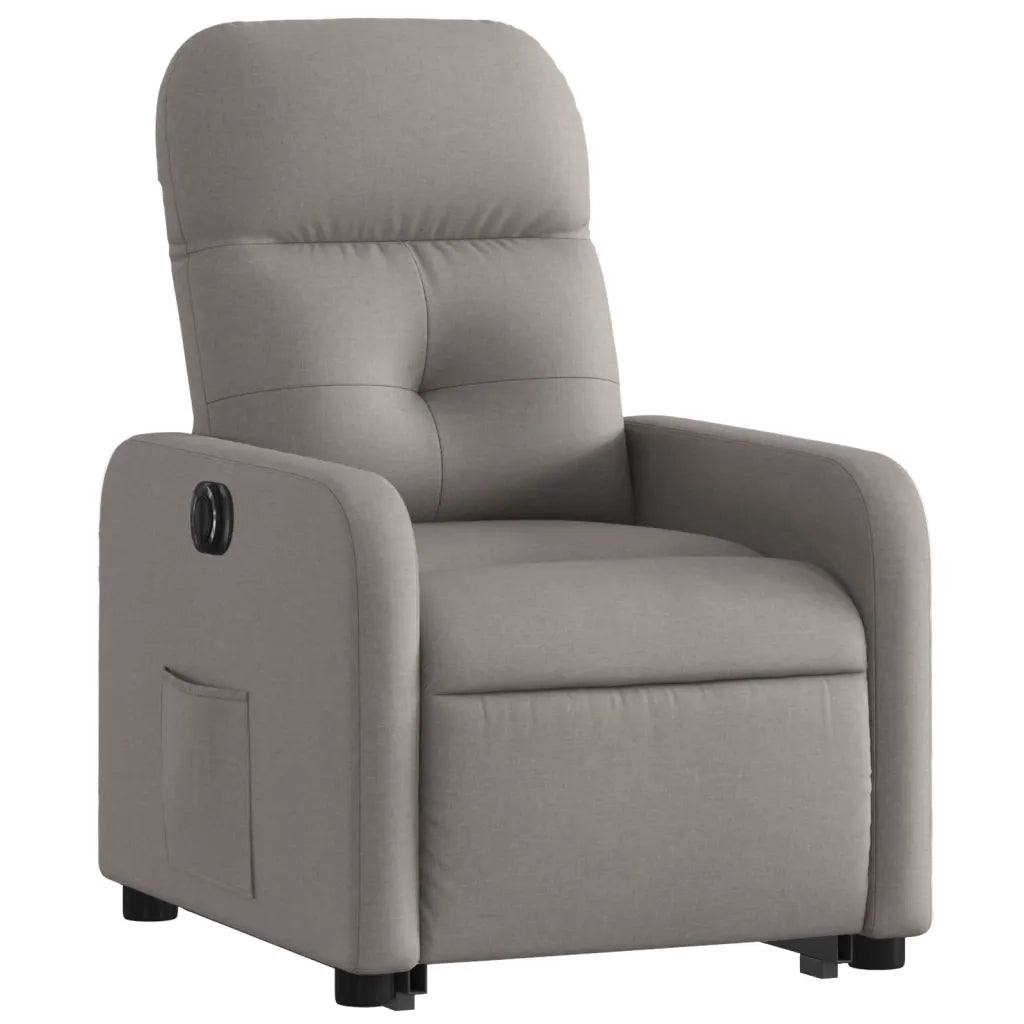 Poltrona | Sedia Relax Alzapersona Reclinabile Elettrica Tortora in Tessuto