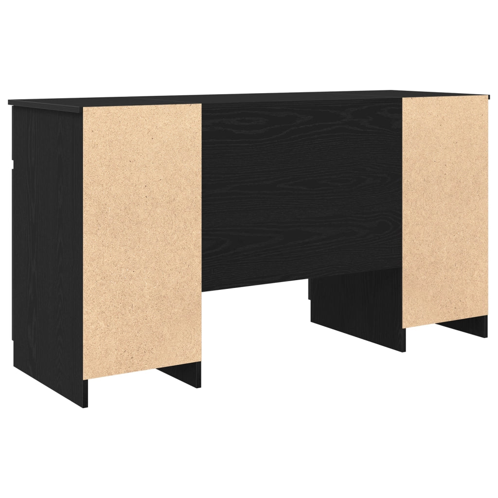 Scrivania  Nero Rovere 140x49x76 cm Legno ingegnerizzato