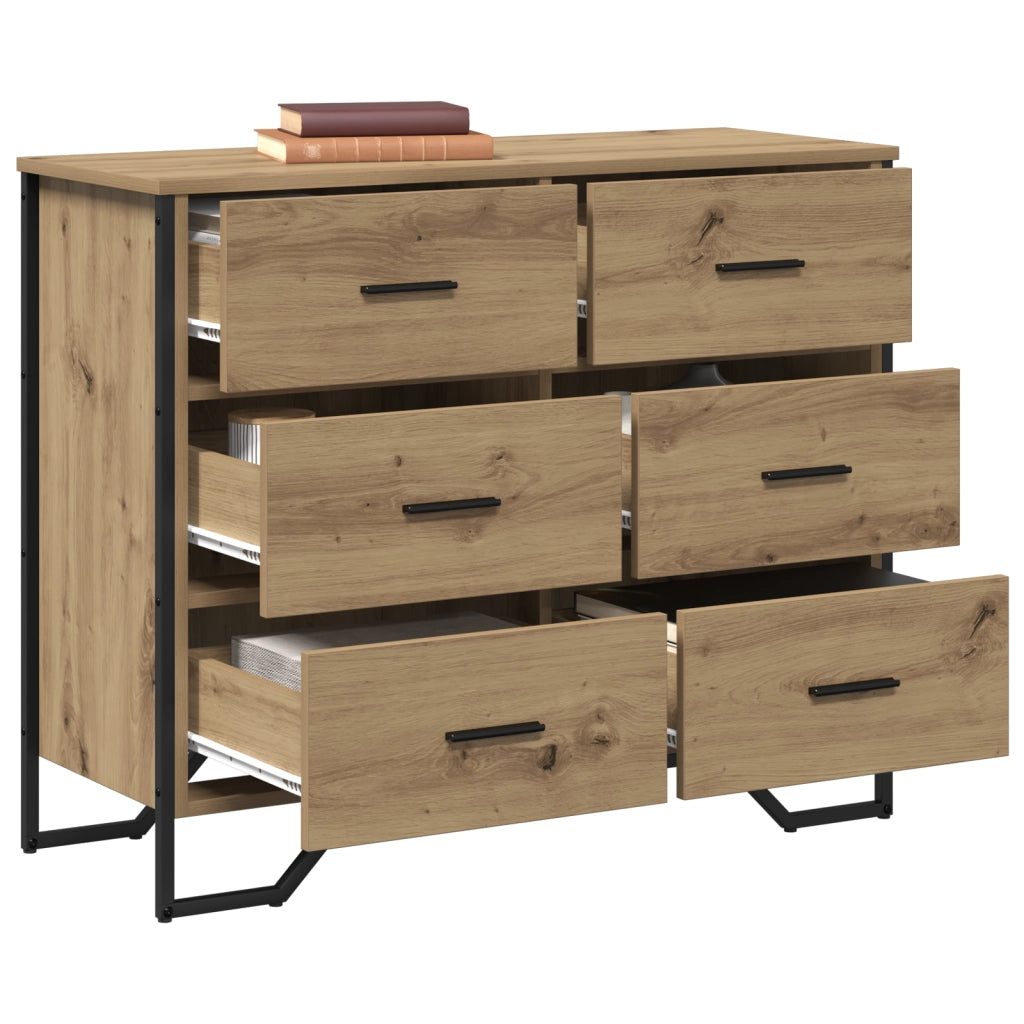 Cassettiera Rovere Artigianale 91x35.5x74.5 cm Legno compresso