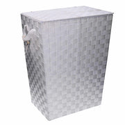 Cesto Portabiancheria in poliestere bianco rettangolare cm 40x30xh53