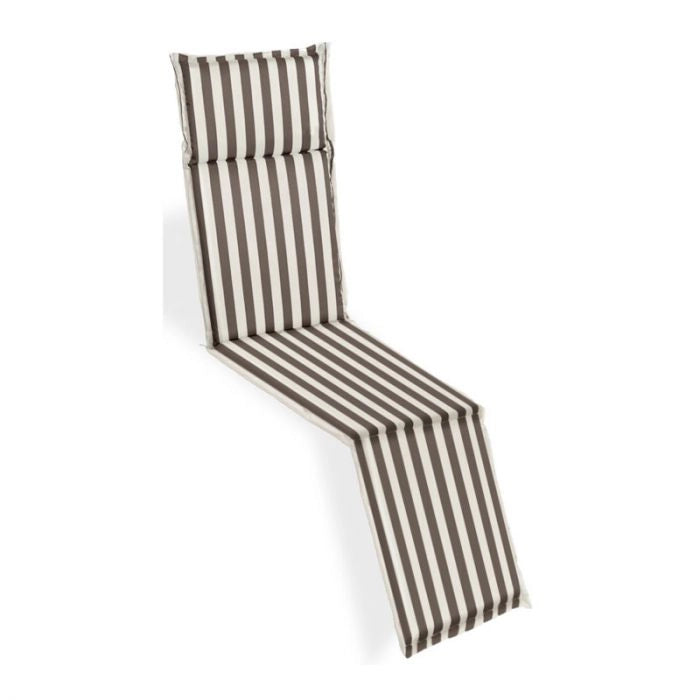 Cuscino da esterno per deckchair, 184x46 cm con volant - Cuscino Da Esterno Per Deckchair, 184x46 Cm Con Volant Fantasia Dune (righe Bianche/sabbia)
