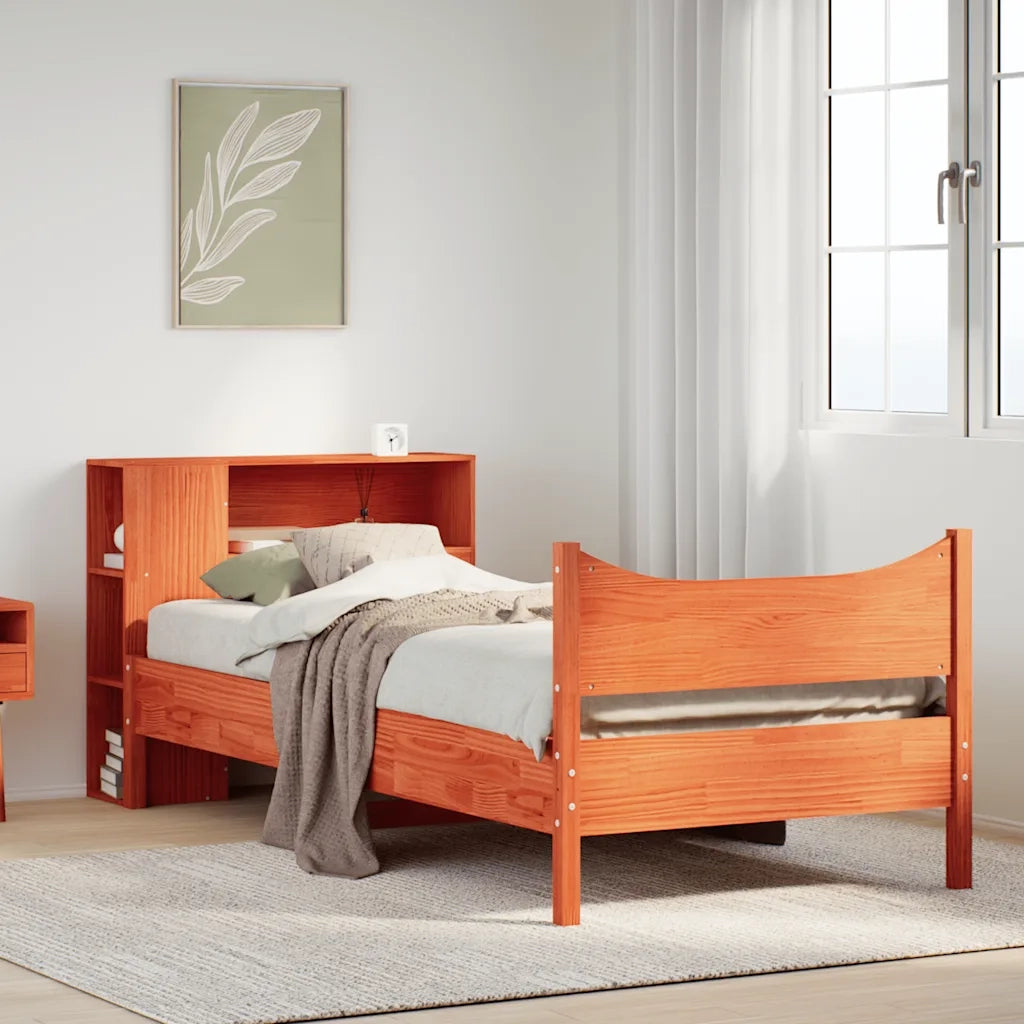 Letto senza Materasso Marrone Cera 75x190 cm in Legno di Pino 3323325