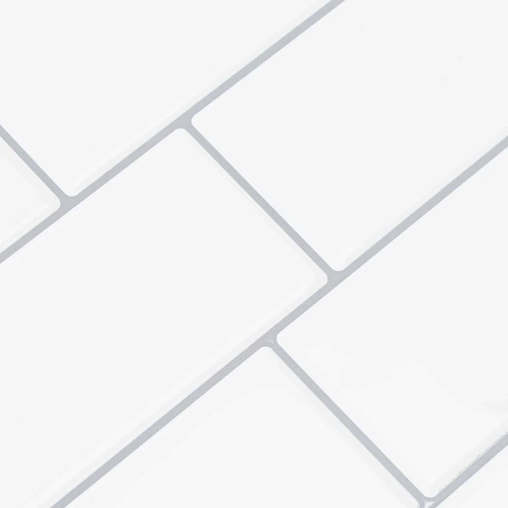 Piastrella subway 20 pz Bianco e Grigio 29 x 21 cm CFW4088697