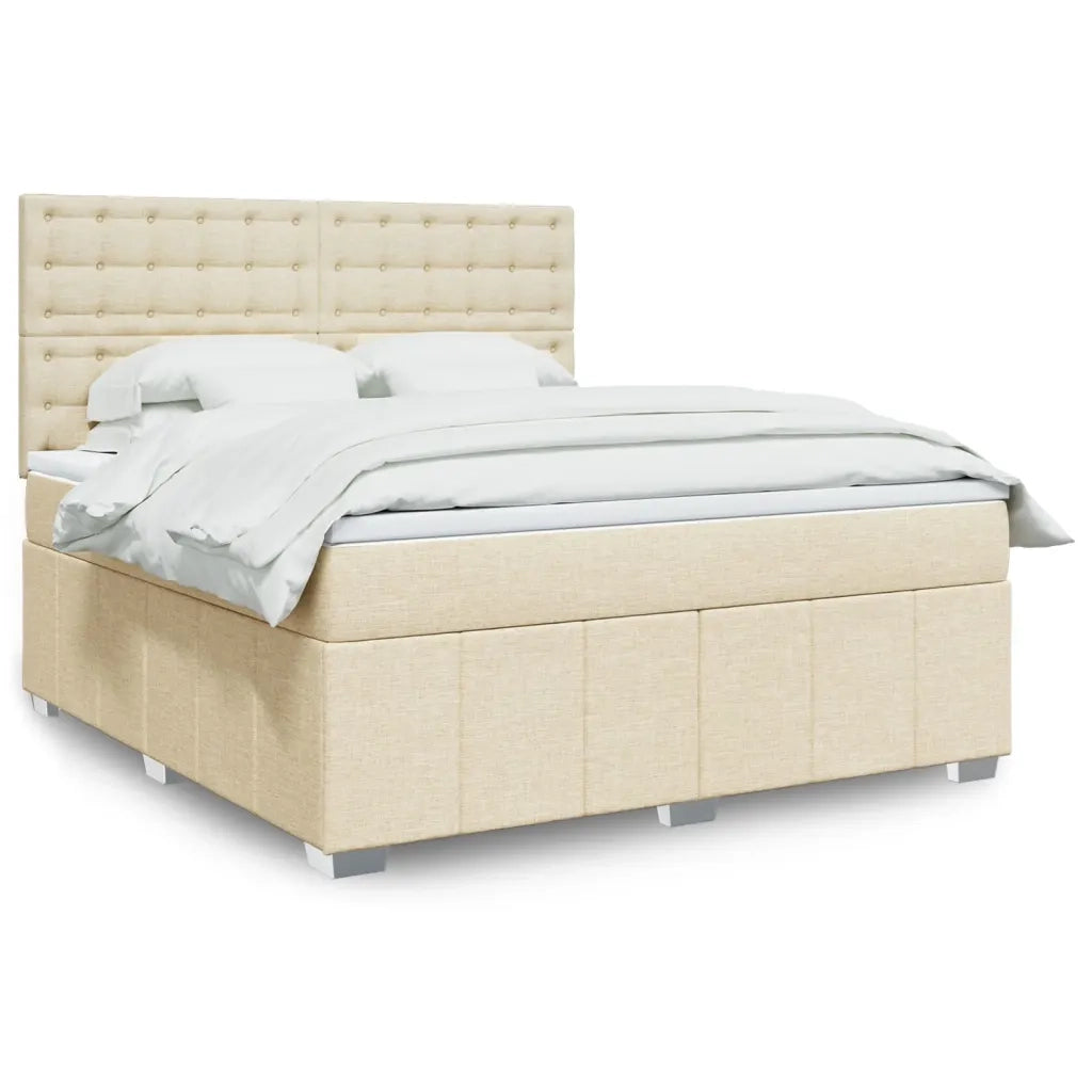 Giroletto a Molle con Materasso Crema 180x200 cm in Tessuto 3294066