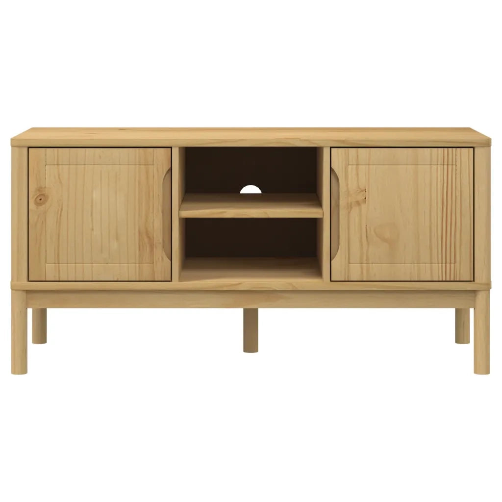 Mobile TV FLORO Marrone Cera 114x43x55 cm in Legno di Pino 374014