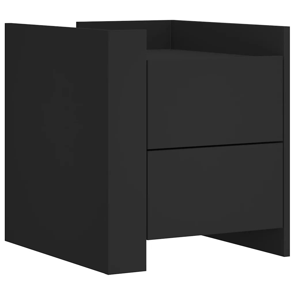 vidaXL Comodino Nero 45x50x50 cm in Legno Multistrato