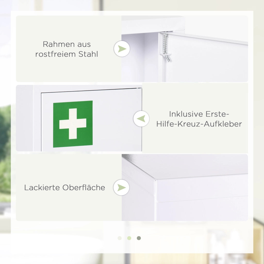 ARMADIETTO MEDICINALE A MURO 30x14x46 cm Acciaio Bianco