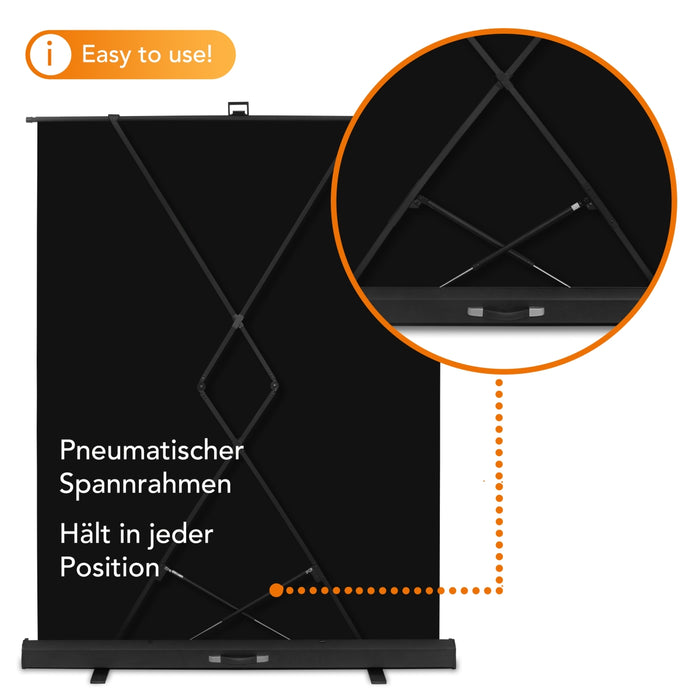Fondale fotografico a rullo nero 165 x 220 cm, sfondo avvolgibile con supporto, sistema per studi fotografici, pannello ingualcibile ideale per fotografia low-key