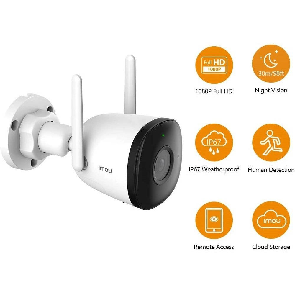 Trade Shop - Telecamera Wifi Esterna 1080p Ip67 Visione Notturna 30mt Compatibile Con Alexa -