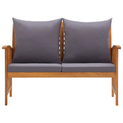 Panca da Giardino con Cuscini-Sgabello-Panca da esterno 119 cm in Massello Acacia 835995