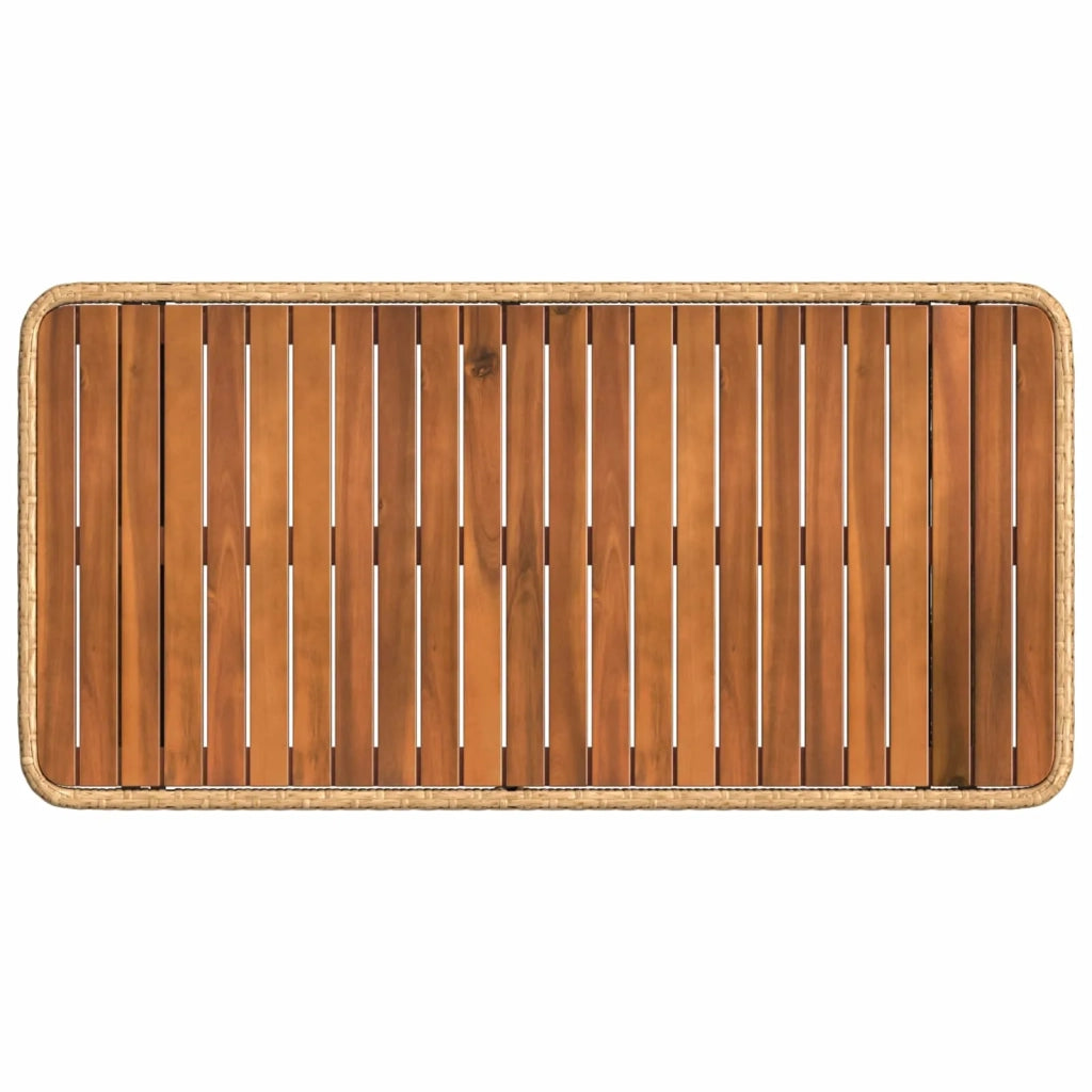 Set da Pranzo per Giardino con cuscino 4 pcs Naturale e Bianco