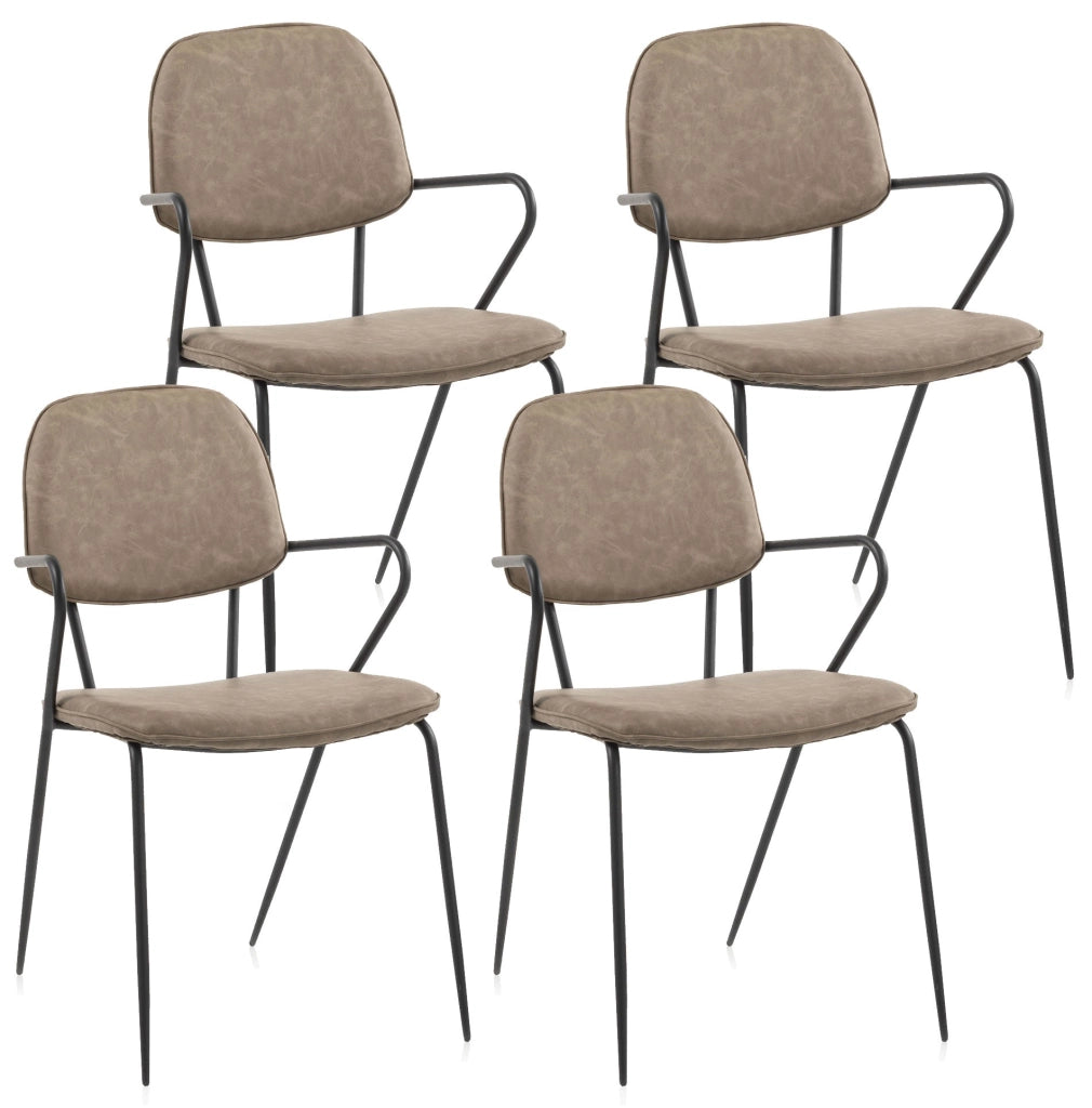 Set 4 Sedie 52x50x81,5 cm Velluto Sabbia