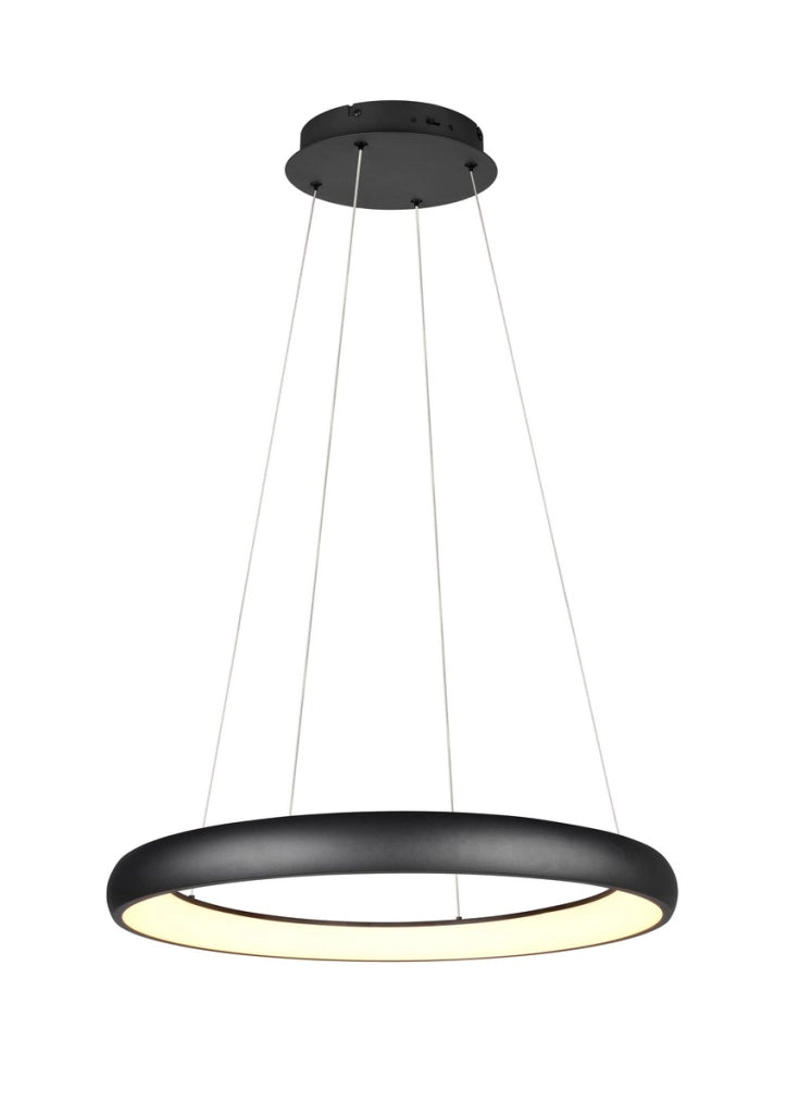 Lampadario moderno nero anello Ø75 LED 59W Trio Cardona