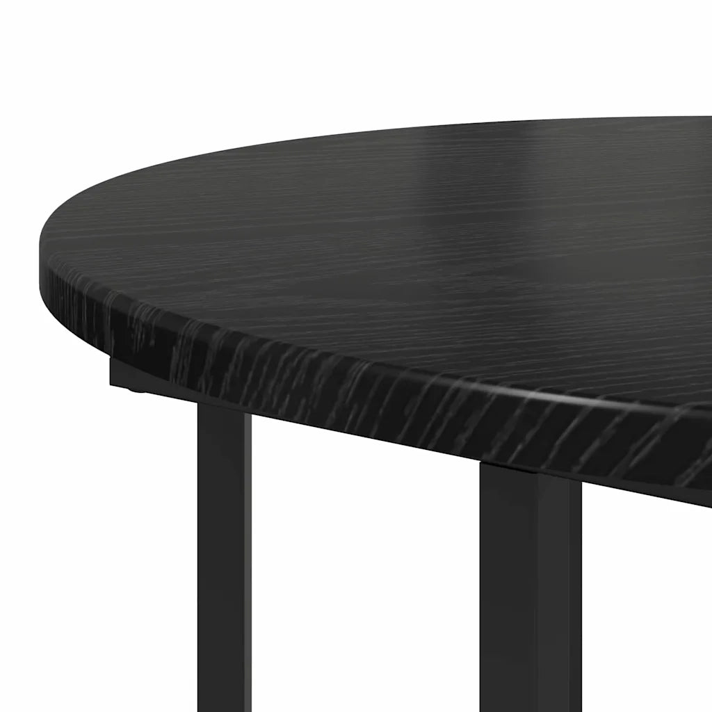 Set tavolini con lo scaffale 2 pz | Tavolo laterale Rovere Nero