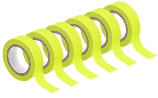 Nastro adesivo neon per decorazione, giallo, 6 rotoli