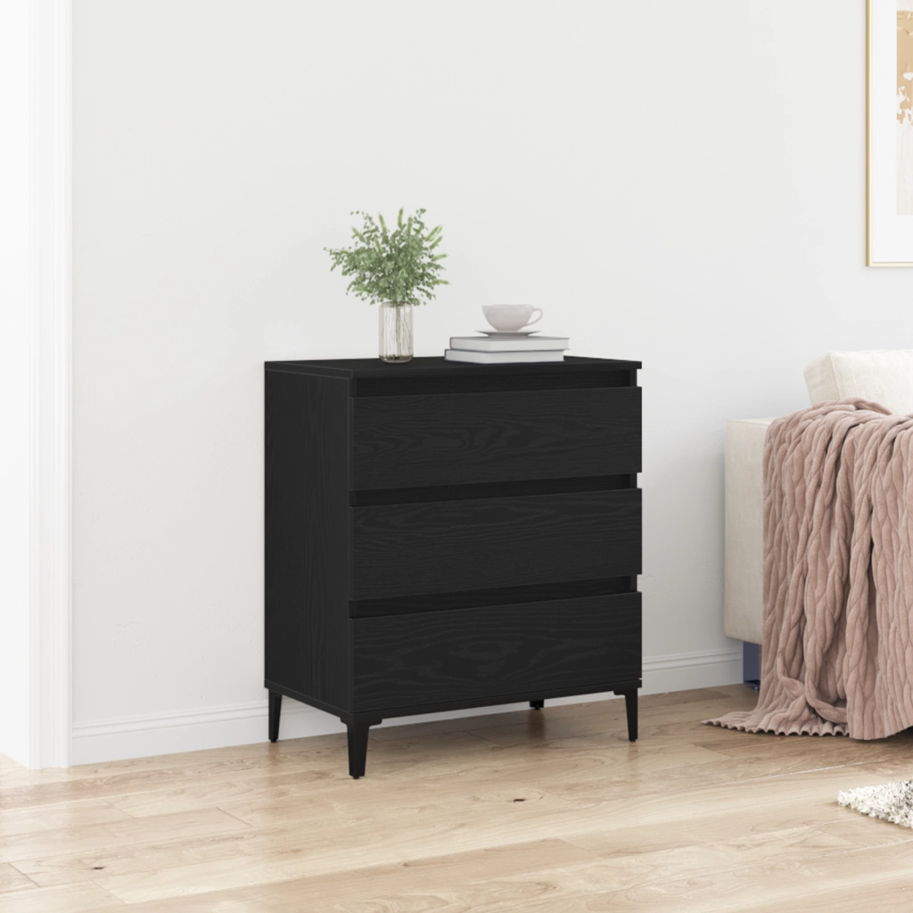 Credenza Nero Rovere 60x35x70 cm Legno ingegnerizzato