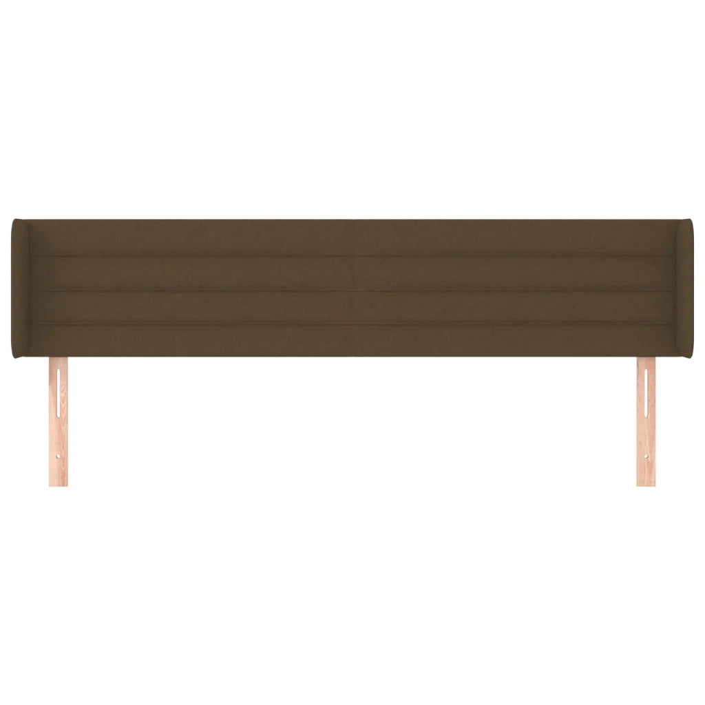 Testiera ad Orecchio-Testata con Orecchie Marrone Scuro 183x16x78/88 cm in Tessuto 303473