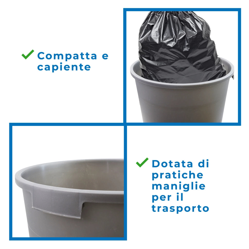 SET 2 PATTUMIERE BASCULANTI DA 70 LT PER RICICLO DI CARTA E PLASTICA