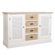 Credenza in legno bianco 124x40x80h