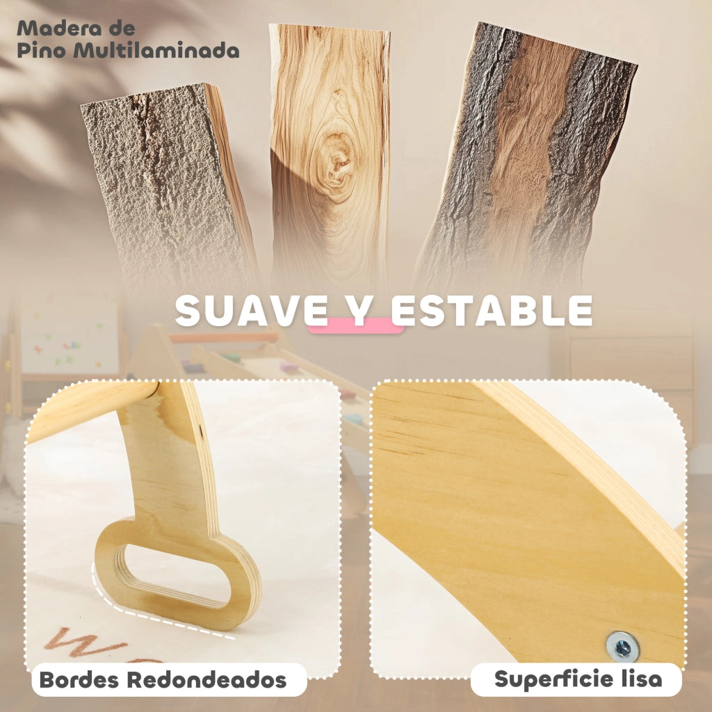 Letto Soppalco con Scivolo e Scala ¨C Zephmum ¨C 68x42x36 cm Legno Naturale
