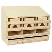 Casetta Cova per Galline 3 Scomparti 93x40x65 cm Legno di Pino