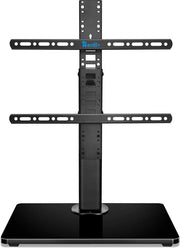 TV-standaard universale per scherm da 32-55 pollici con base in legno - Tavolo per TV regolabile in altezza da 8 pollici e gestione dei cavi - Massimo VESA 400 x 400 mm e 45 kg