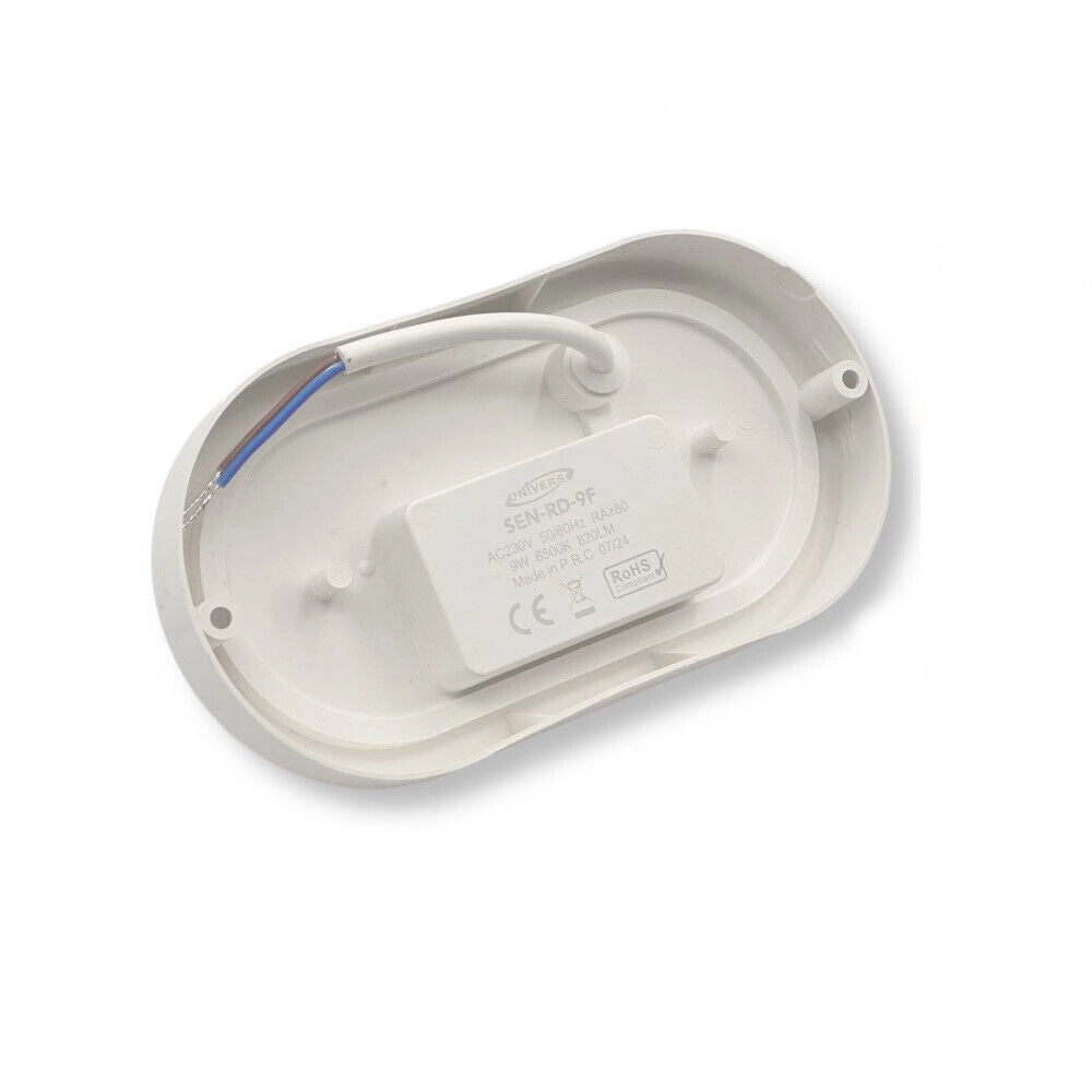 Trade Shop - Plafoniera Led Per Esterno Con Sensore Di Movimento 9w Luce 6500k Tonda Ovale Ip56 Sen-9f -   -ovale    -