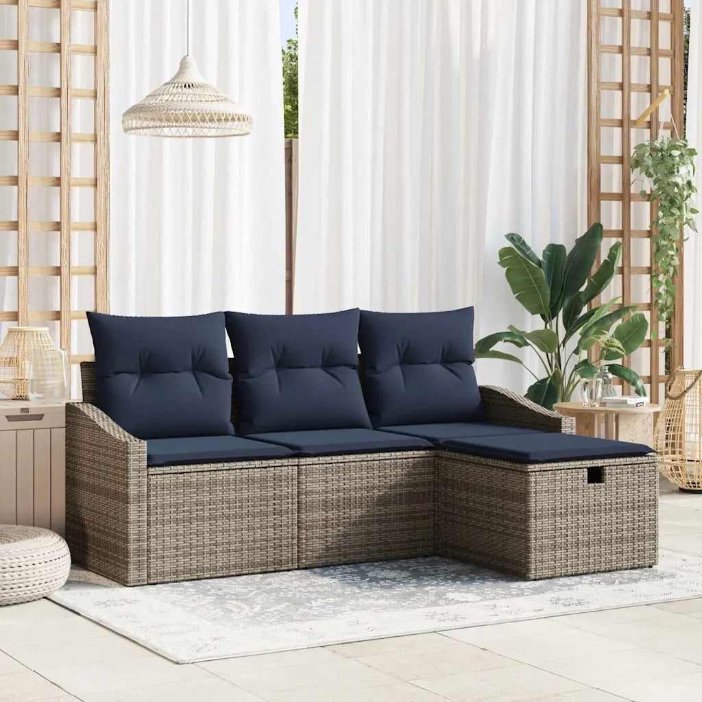 Set di divani con cuscino 3 pcs polyrattan 3360586