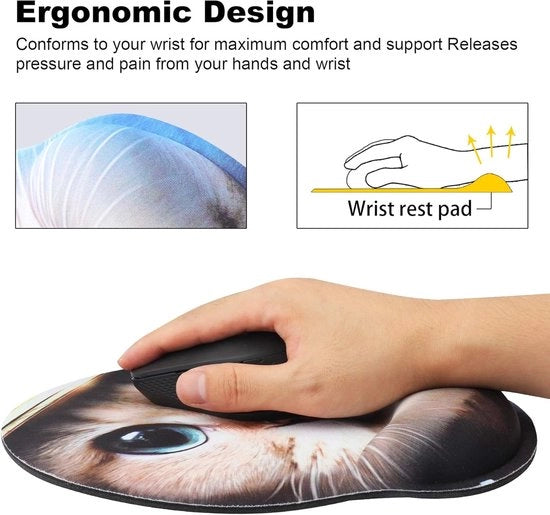 Mouse ergonomico con supporto per la mano e schiuma di memoria, base anti-slip