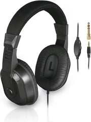 Cuffie da ascolto sovrapposte con cavo lungo e regolatore del volume per TV e musica - Adattatore 3,5 mm e 6,35 mm