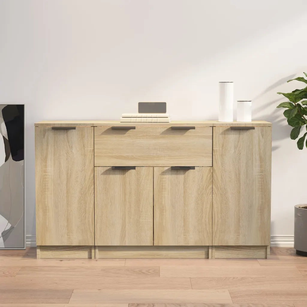 Credenze 3 pz Rovere Sonoma in Legno Multistratocod mxl 77446
