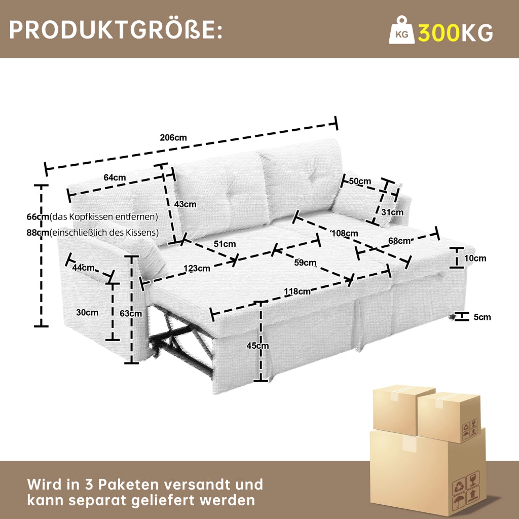 Divano letto angolare modulare con contenitore e chaise longue reversibile in velluto a coste grigio scuro