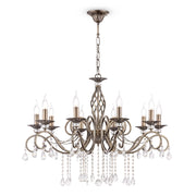 Lampadario Classico Grace Metallo Ottone 10 Luci