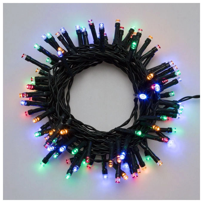 Xmasking 01639858 Catena Luminosa Natale 240 LED 9,6 m Timer 8h IP44 Uso Esterno a Batteria colore Multicolore