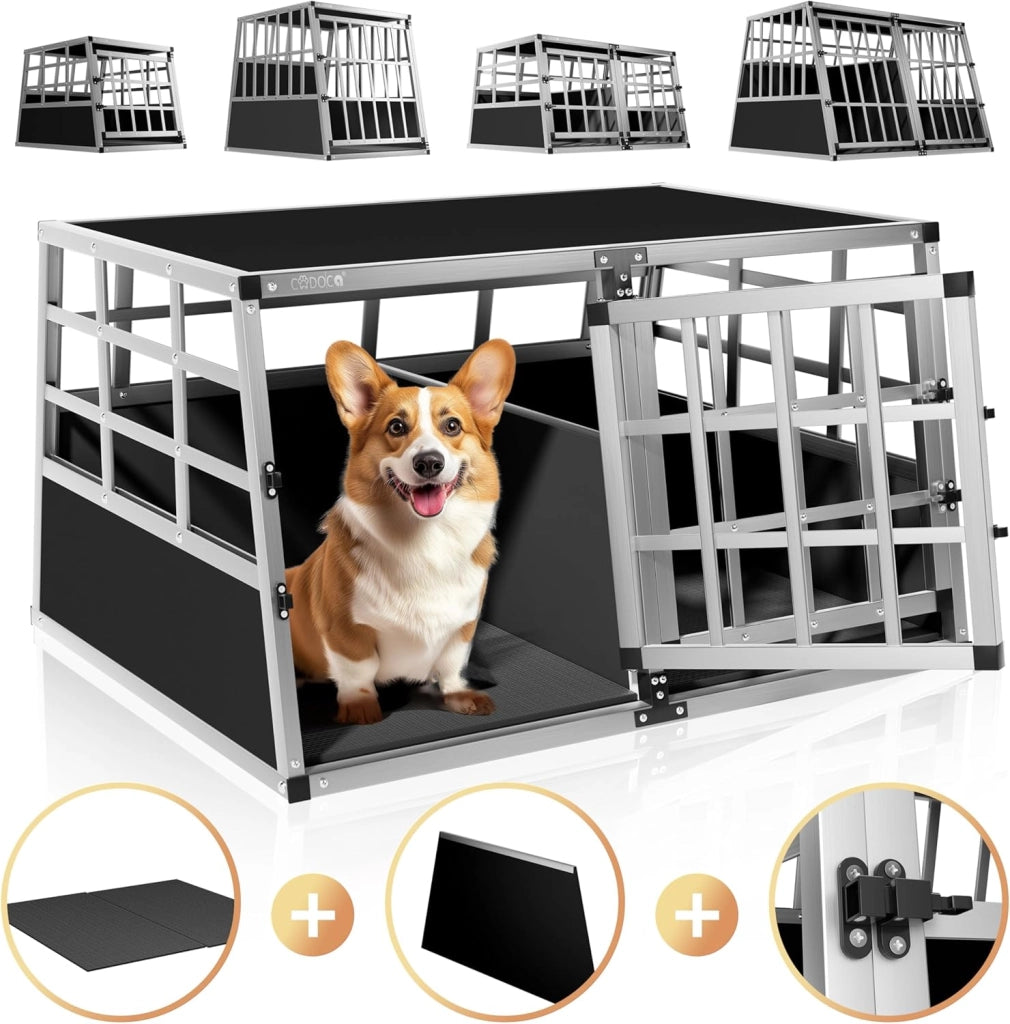 ® Trasportino Cani XL 89x70x51cm Richiudibile Alluminio Impermeabile Box Auto Cagnolini