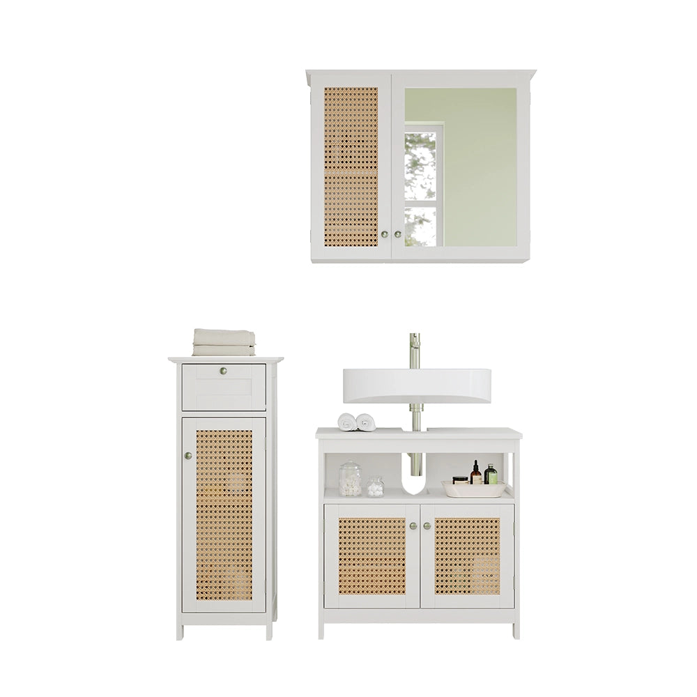 Vicco Set di mobili da bagno Bianco 3 parti, con mobile midi